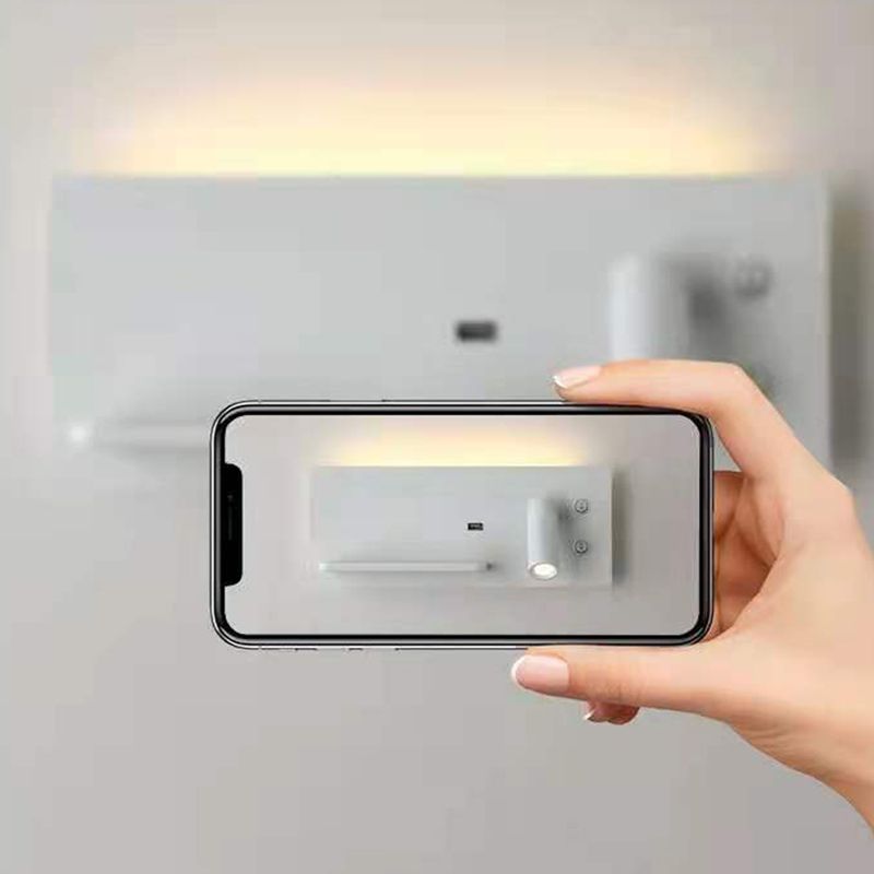 Lámparas de pared rectangulares de estilo contemporáneo metal 2 luces lectura de luz de pared