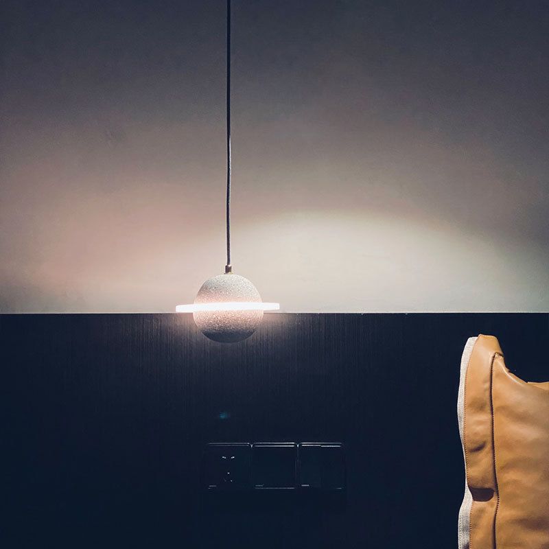 Runden Lichthänger moderner Zement 1 Leuchte LED Hanging Leuchten