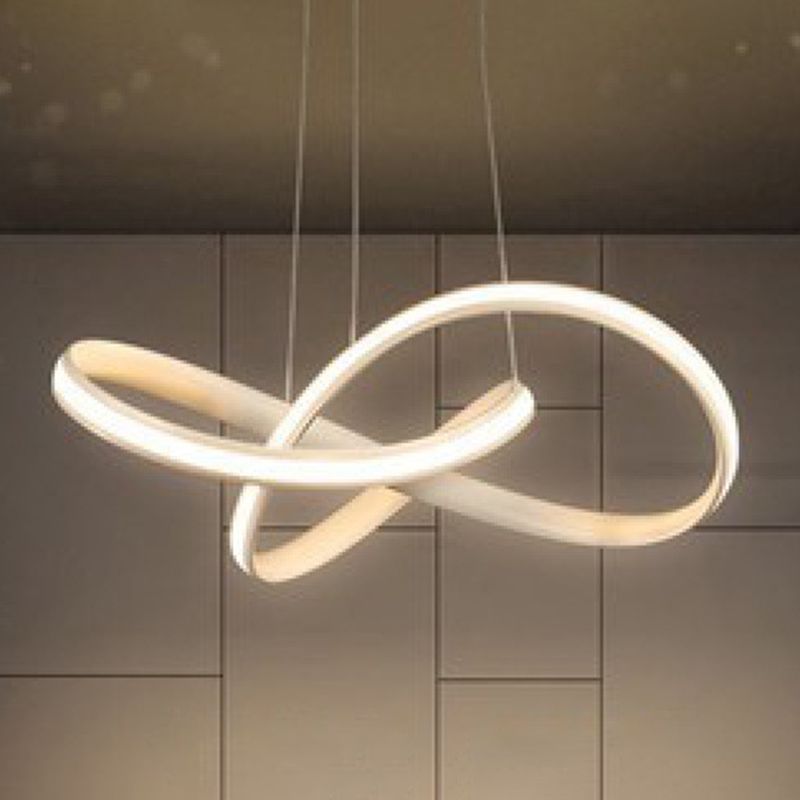 Modern Seamless Curves Chandelier Lights Metal Pendant Light Kit for Living Room