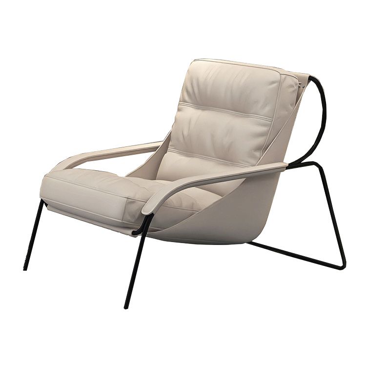 Ultra-Modern Sewn Pillow Back Sponge Metal Frame Arm Chair for Living Room