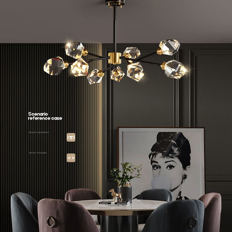 Modern Minimalist Style Spray Hanging Pendant Lights Crystal Pendant Lamp for Living Room