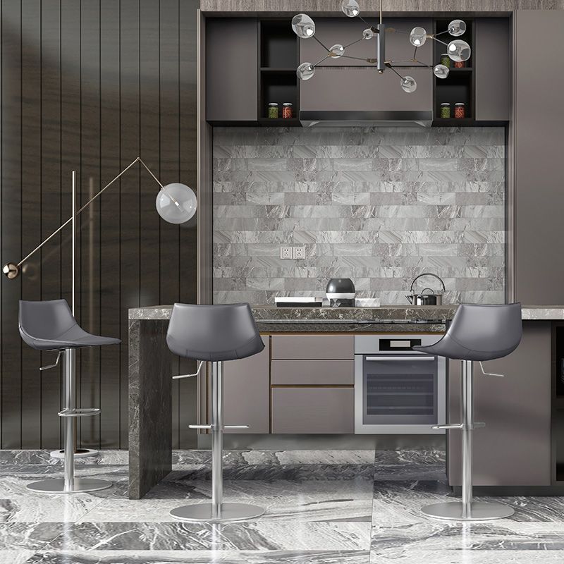Adjustable Bar Stool Leather Backrest Bar Stools for Living Room