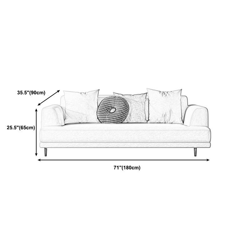 Linen Recessed Sofa Modern Arm Cushions 35.4"W Sofa for Living Room