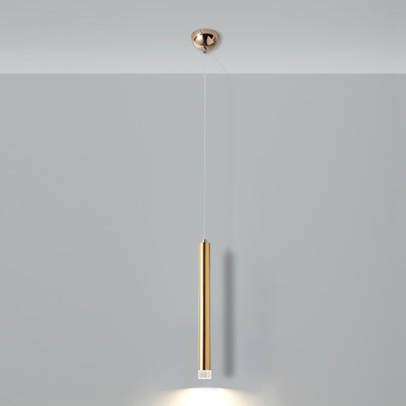 Luminaires de pendentif linéaire Lumière de suspension LED à 1 lumière moderne avec nuance de cristal transparent