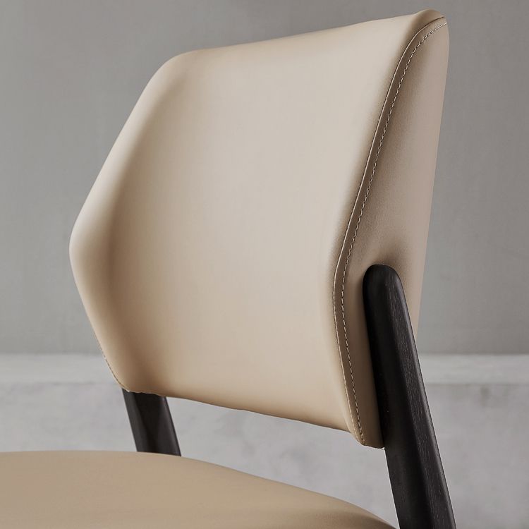 Ash Wood Legs Side Chair Modern Armless Dining Chairs with Upholstered