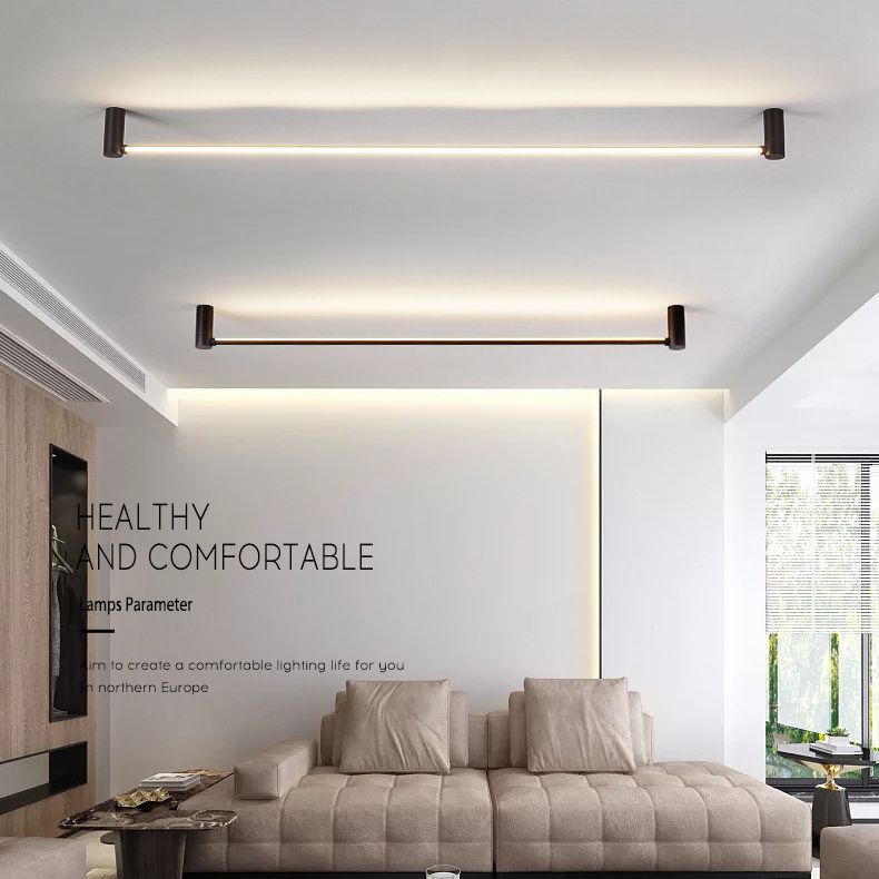 Eenvoud Staaf Gevormde Flush Mount Acryl hal slaapkamer LED flush plafond licht in zwart