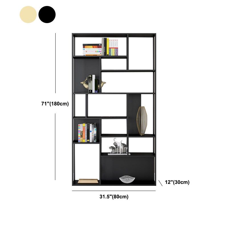 Modern Metal Bookshelf Etagere Open Shelf Bookcase with Shelves-70.8" H x 11.8" W