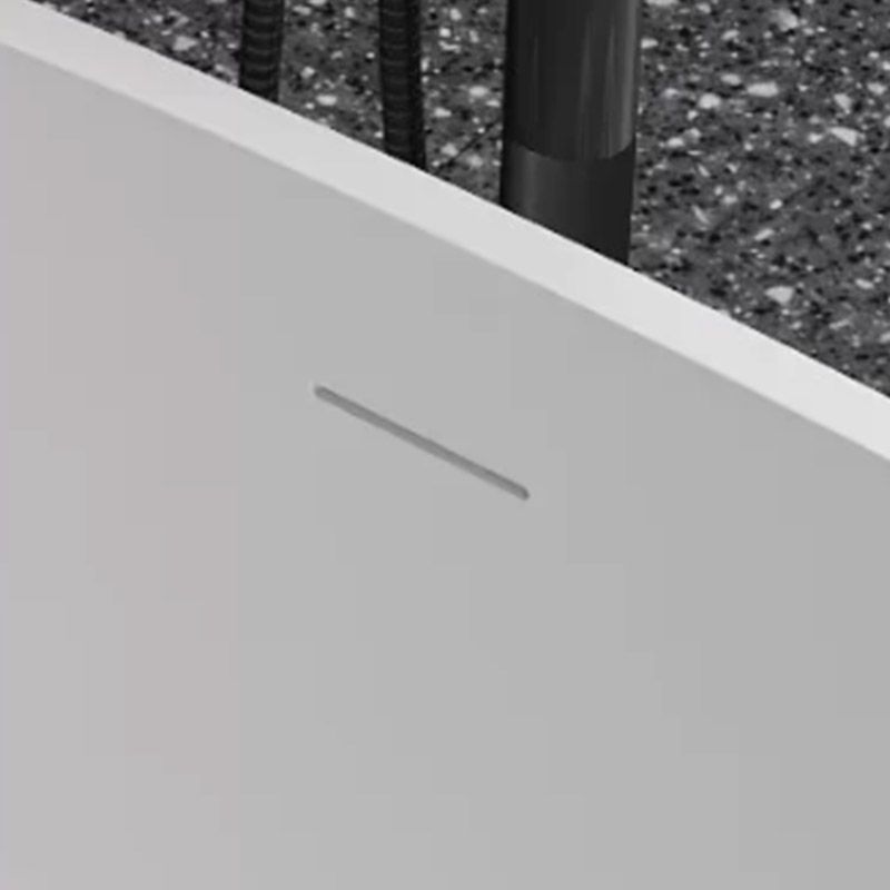 Modern Ellipse Stone Bathtub Freestand Soaking Bathtub with Drain Bath Tub