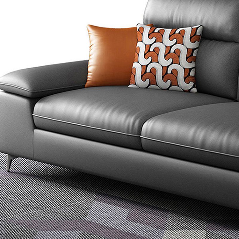Faux Leather Sectionals with Pillow Top Arm and Cushion Back