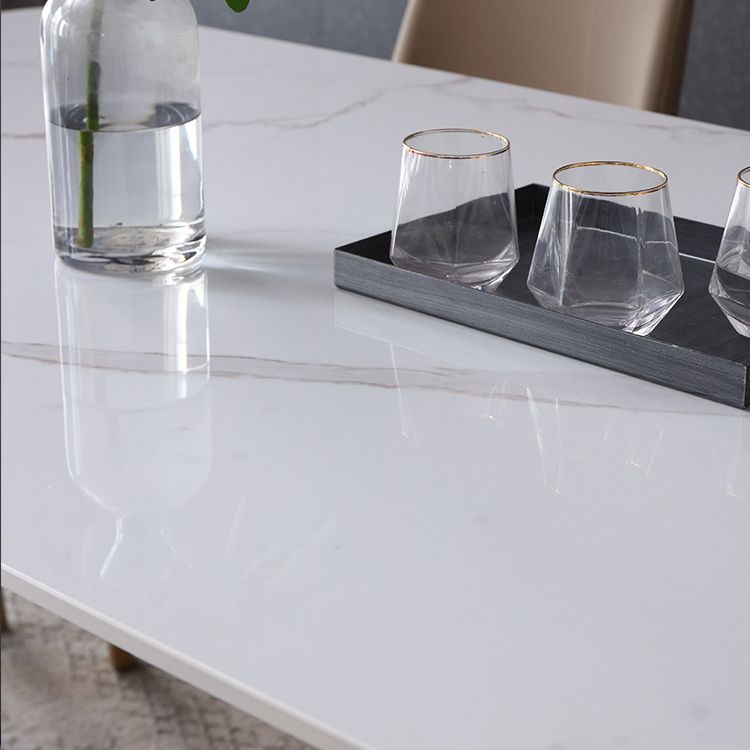 1/4/5/7 Pcs Metal Glam Dining Room Set with Rectangle Table Dining Set