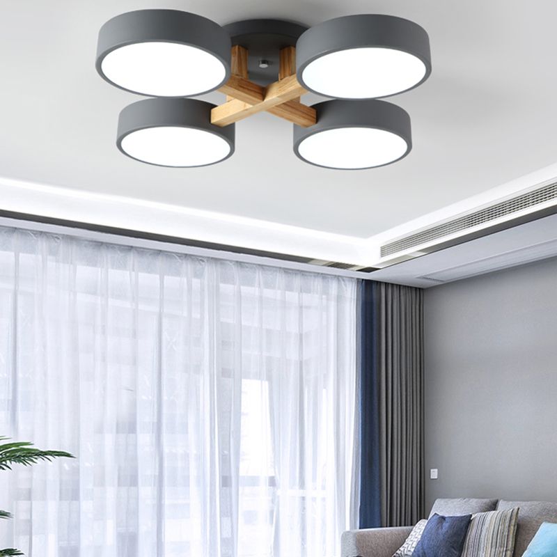 Plafonniers encastrés à LED multi-têtes, luminaire de plafond contemporain