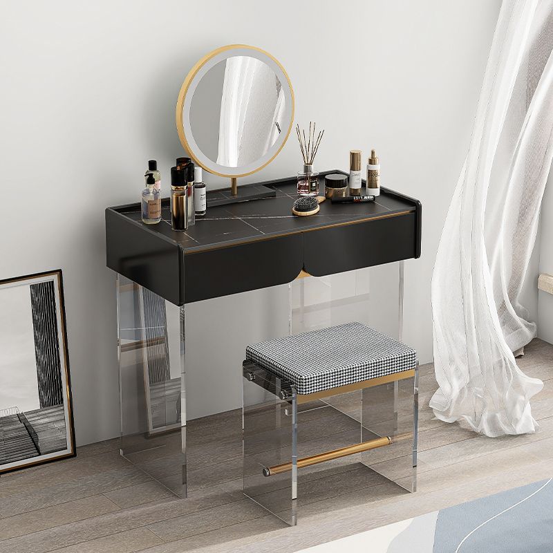 Contemporary 3 Drawer Makeup Vanity Set Black Vanity Dressing Table