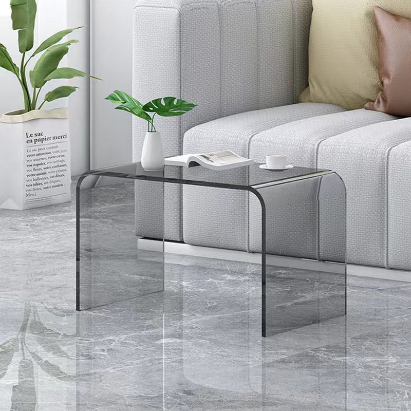 Acrylic Living Room Side Table Square C-shape Side End Snack Table