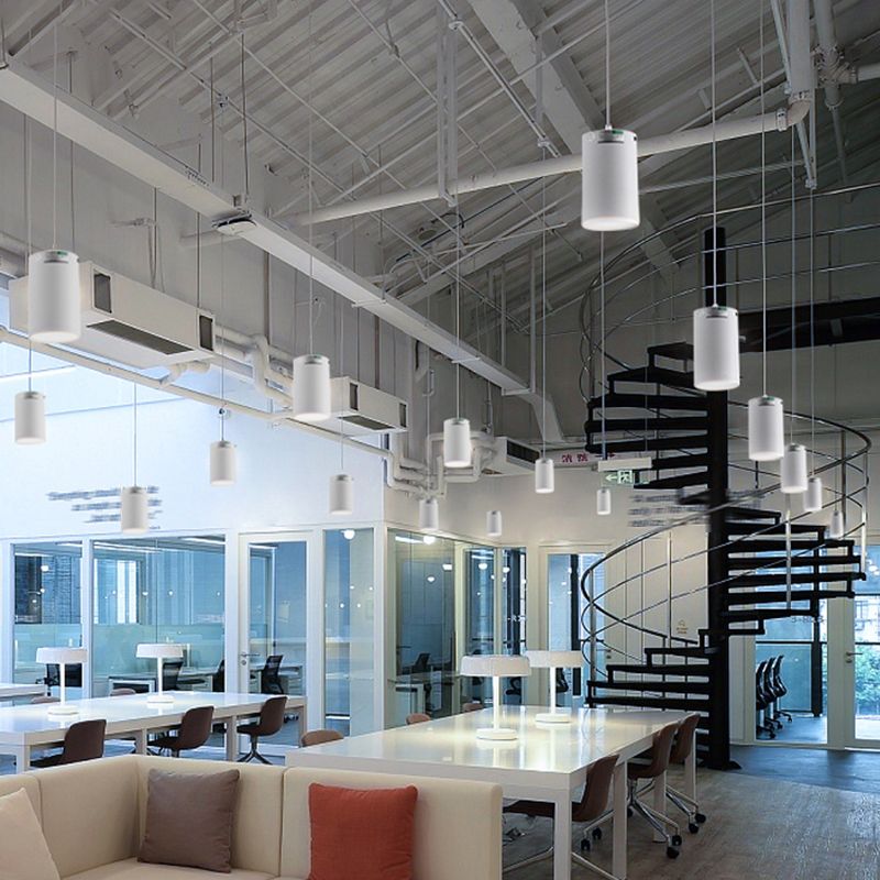 Lampada a pendente del corridoio Lampada del soffitto a LED Nordico con tonalità metallica cilindrica