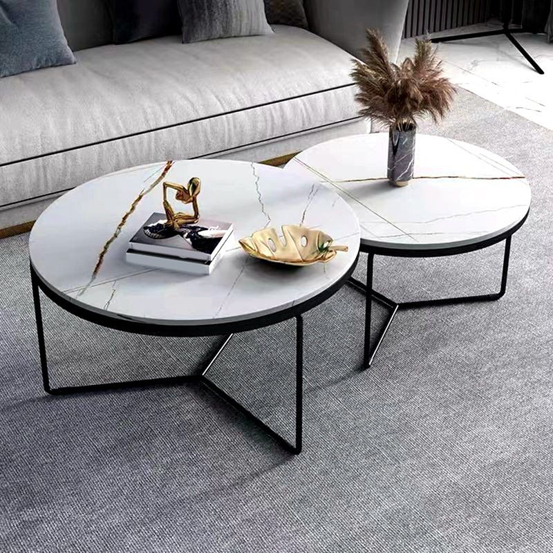 Frame 1 Coffee Table Slate Round Coffee Table for Living Room