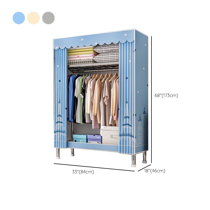 Steel Wardrobe Armoire with Legs Modern Wardrobe Cabinet for Home