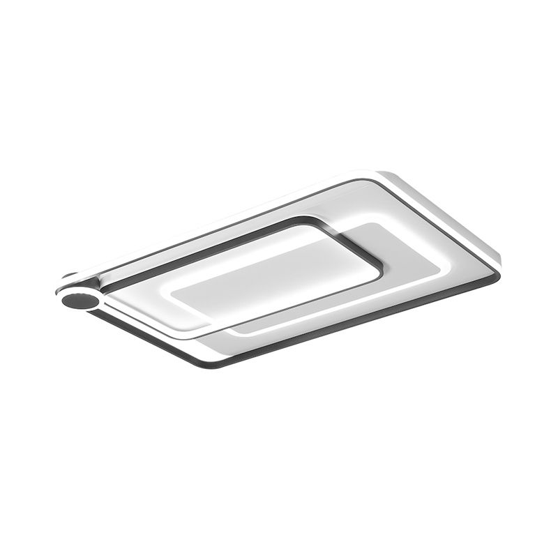 Rectangular Stacking Parlor Flush Light Acrylic Modern Stylish LED Ceiling Mounted Fixture in Black, Warm/White Light