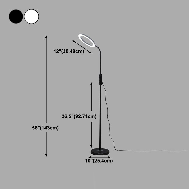 Modern Circle Shade Floor Lamp Metal 56" High LED Floor Light for Living Room