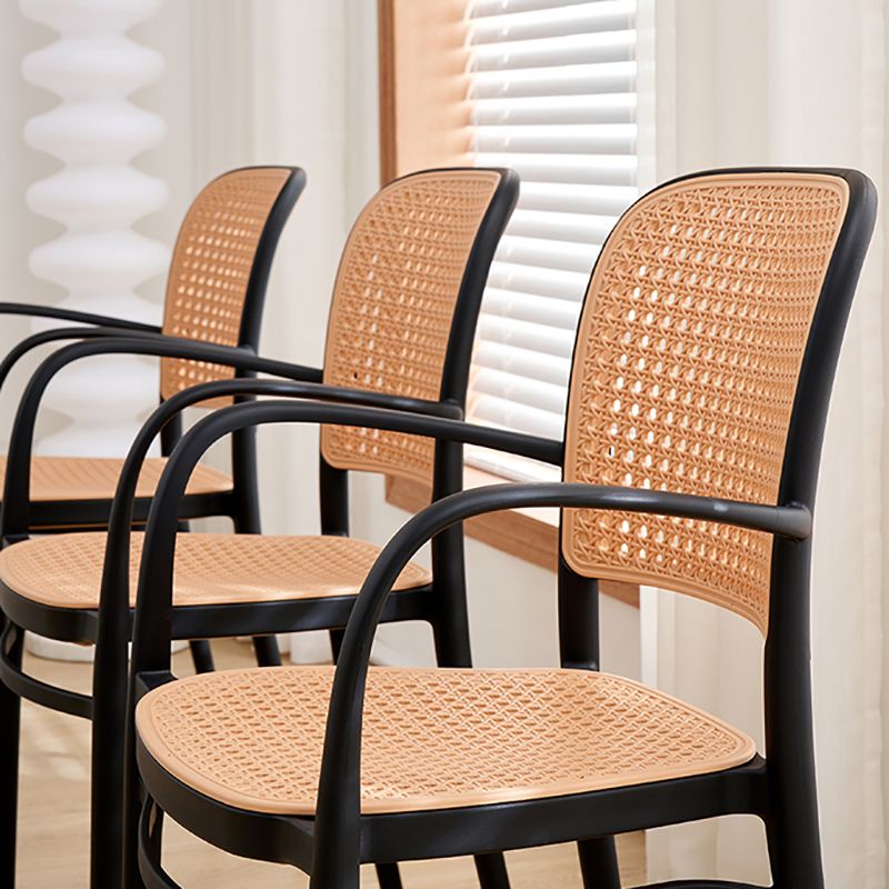 Nordic Open Back Side Chair Plastic Indoor Chair for Dining Room Bedroom
