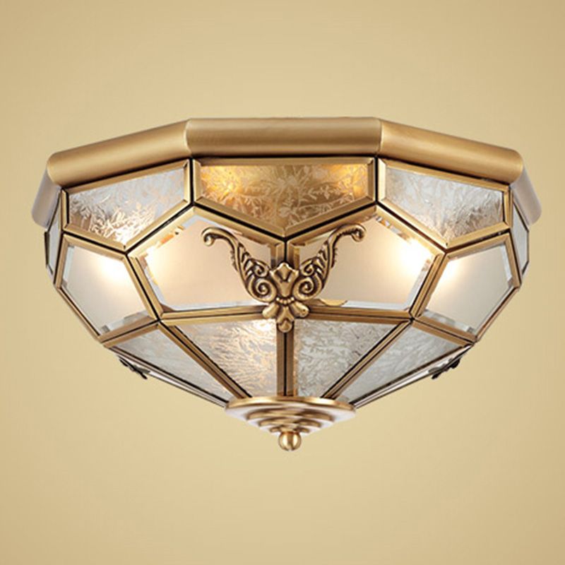 Schoolhouse Close to Ceiling Chandelier Traditional Brass Close to Ceiling Lighting