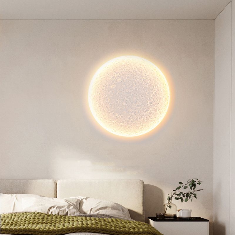 1 Light Circular Wall Mounted Lamps Modern Gypsum Wall Mount Lamp
