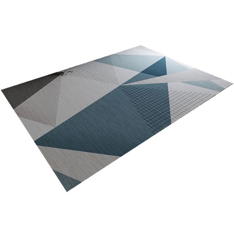 Simplicity Living Room Rug Multi-Color Geometrical Area Carpet Polyester Pet Friendly Anti-Slip Machine Washable Rug