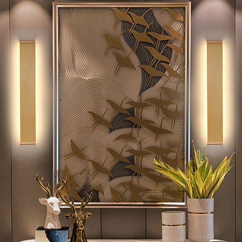 Modern Minimalist Style Rectangular Up and Down LED Wall Sconce Metal Wall Mounted Light Fixture for Bedroom