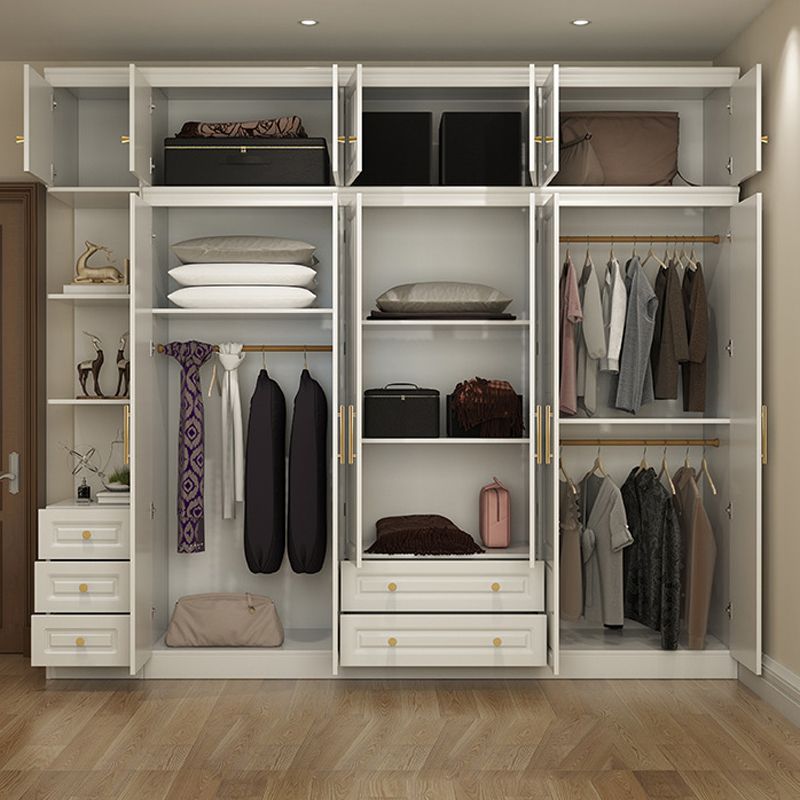 Modern Style Wooden Wardrobe White Colour Soft Close Drawer Wardrobe Closet