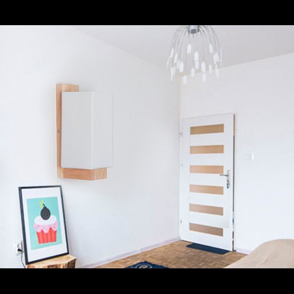 Illuminazione bianca rettangolare con funce muro moderno lampada montata in vetro