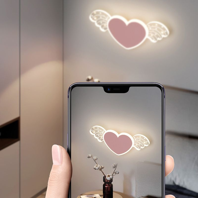 Kids Style 2 - Light LED Wall Light Pink / Blue Iron and Acrylic Wall Mount Fixture