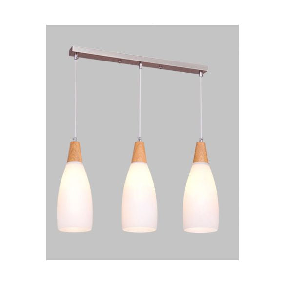 Minimalist Pendant Light Fixture White Cone Ceiling Pendant Light with Glass Shade
