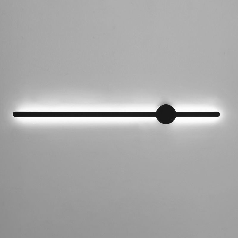 Forme linéaire Mur en métal Gamique de style moderne Lumière de mur de lumière unique en noir