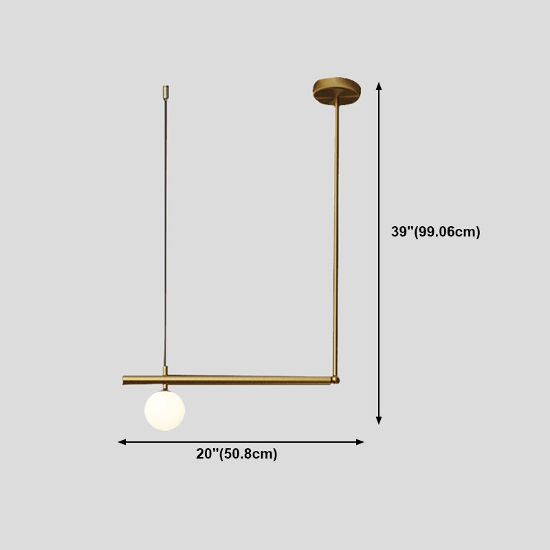 Postmodern Metal Island Light Multi Head Light con sombra de vidrio para mesa de comedor