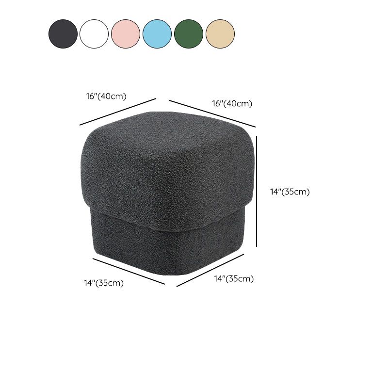 Solid Color Flannel Standard Stool Modern Simple Square Upholstered Stool