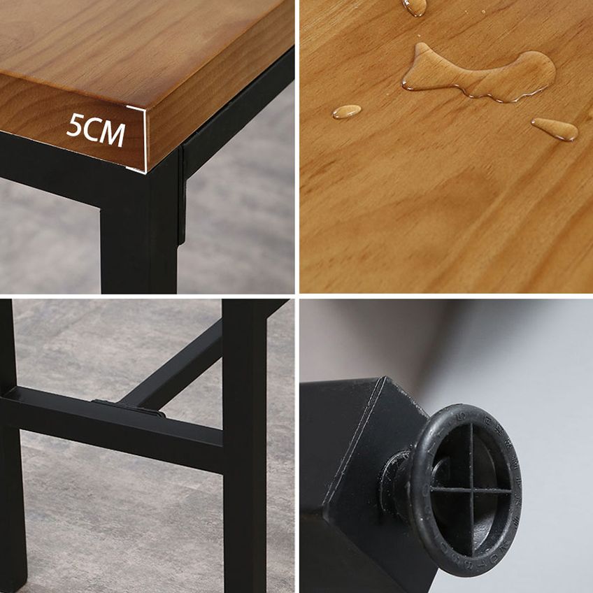 Industrial 1/4/6 Pieces Bar Table Set Rectangle Pine Wood Counter Table with High Stools