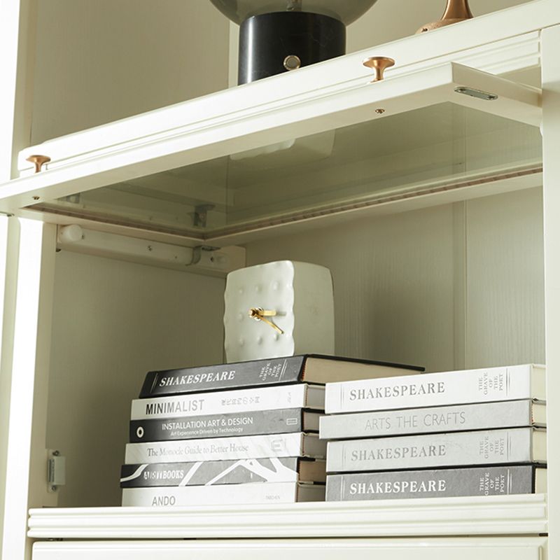 White Standard Bookcase Contemporary Wooden Bookshelf with Shelves