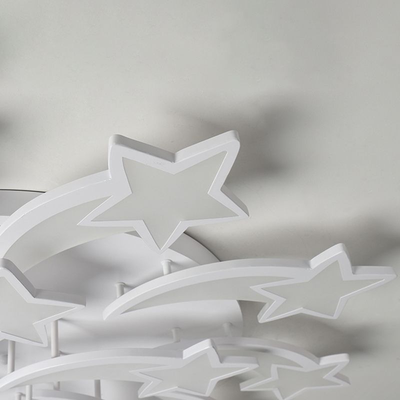 Metal Star Close to Ceiling Lighting Nordic Style LED White Ceiling Lamp