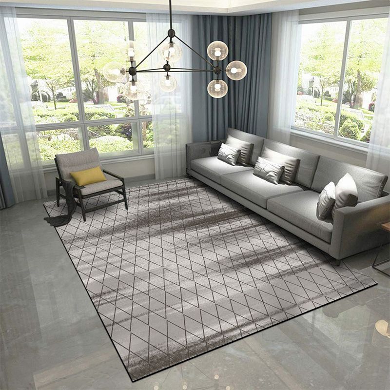 Navy Modern Rug Blending Graphic Rug Non-Slip Backing Rug for Living Room