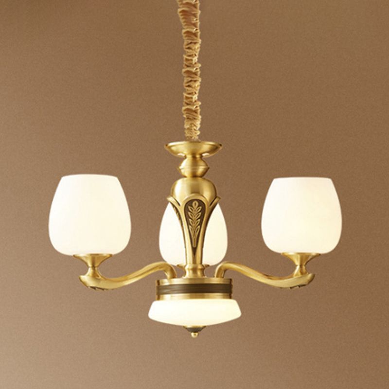 Glass American Chandelier Bowl Shape Multi Light Hanging Light pour le restaurant