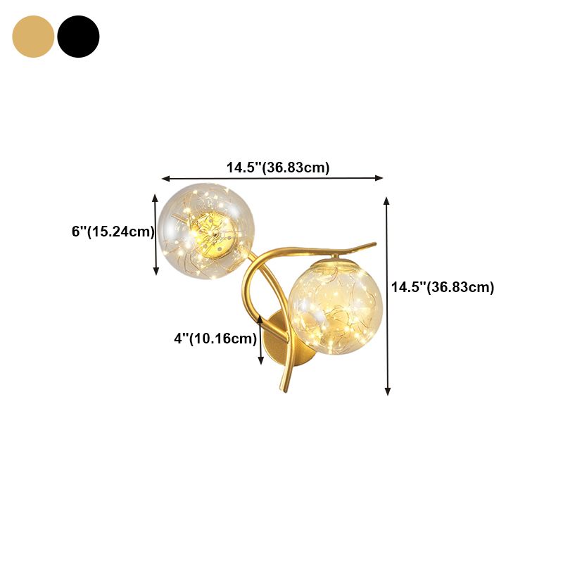 Kugelform Glaswand Licht moderner Stil 2 Leichter Wandhalterung Licht