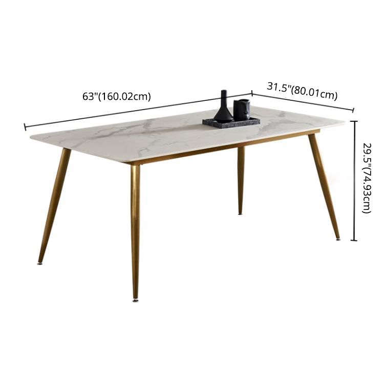 Modern Style Sintered Stone Dining Table with White Fixed Table for Home Use