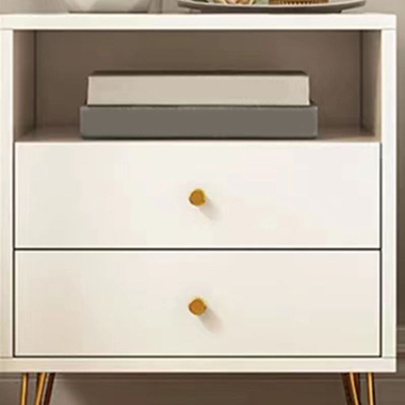 Modern Style Plate Countertop Metal Cabinet Leg White Nightstand