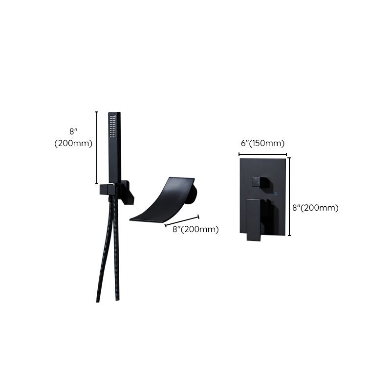 Modern Bathroom Faucet One Handle Copper Wall Mounted Bathtub Faucet