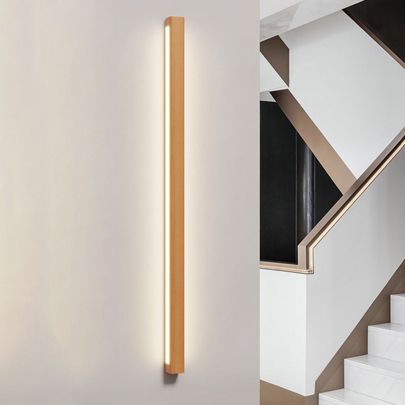 Iluminación de pared de madera de estilo de pared de tira de 2 luces para dormitorio