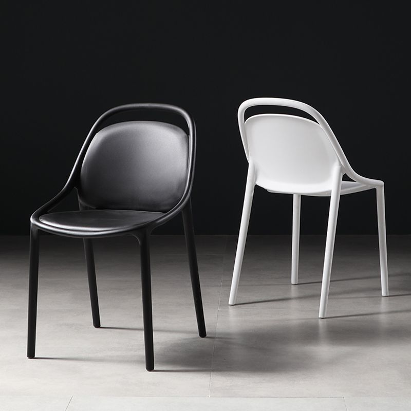 Sillas apilables de estilo moderno, sillas sin brazos con patas de plástico para cocina