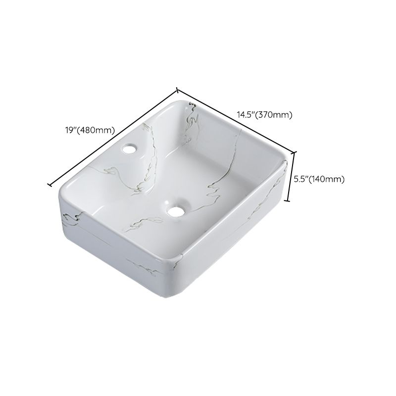 Modern Porcelain Trough Sink Oval-shape Trough Bathroom Sink