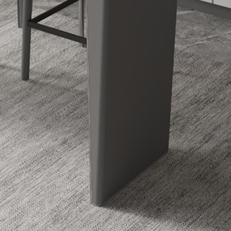 Living Room Counter Wine Table Rectangle Stone Modern Bar Height Pub Table in Grey
