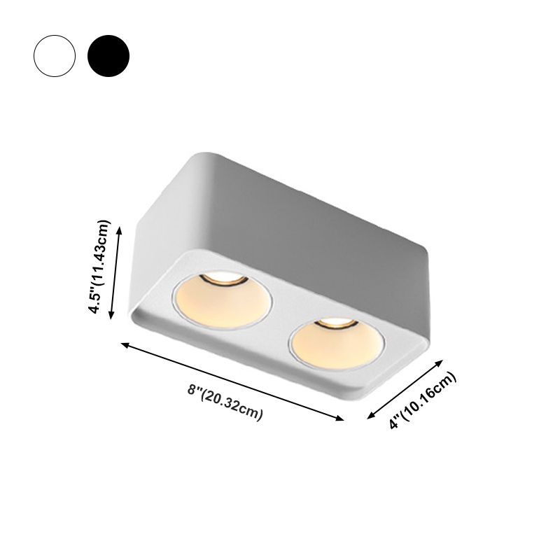 Plafonnier LED de forme rectangulaire, Style Simple et moderne, en aluminium, 2 lumières, montage encastré pour étude