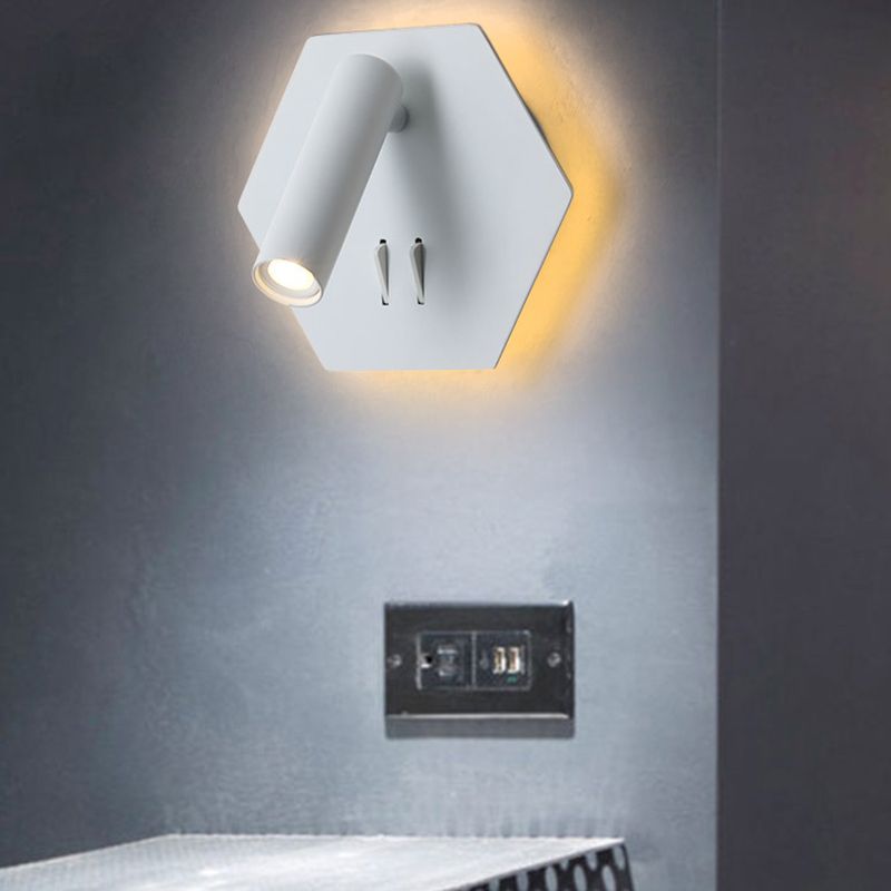 Contemporary LED Adjustable Wall Light with Acrylic Shade for Living Room