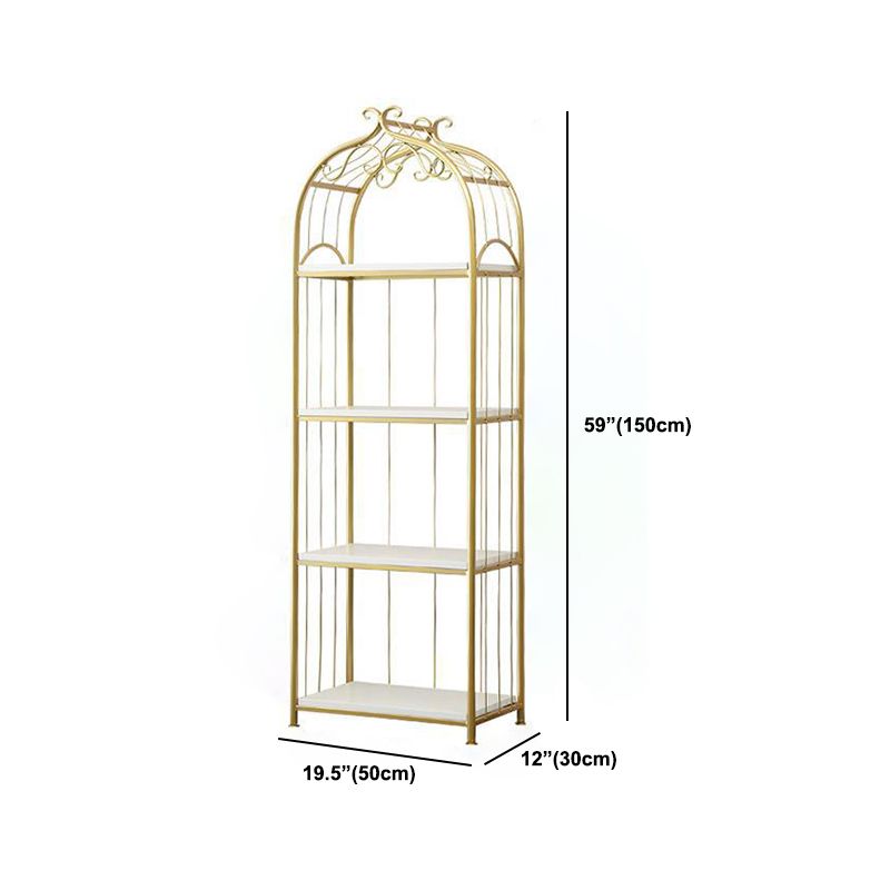 Gold Modern Bookshelf Etagere Metal Open Bookcase for Living Room